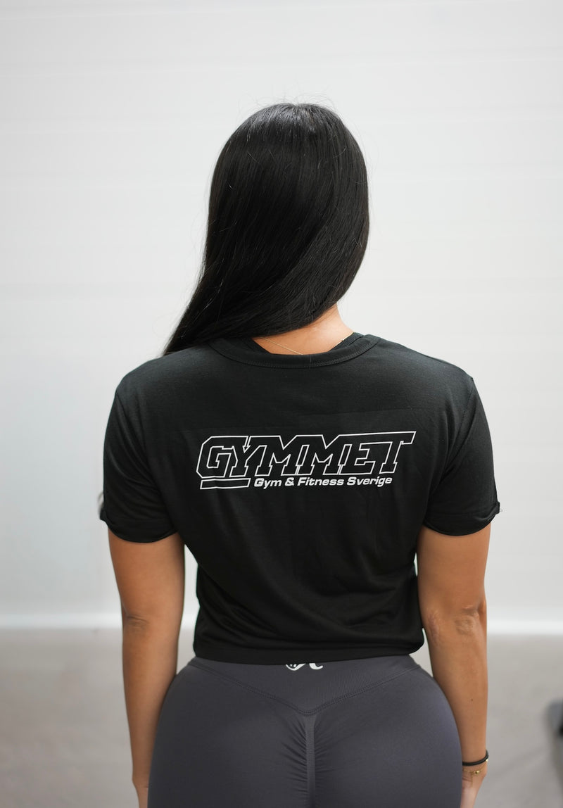 Croppad t-shirt med knytning