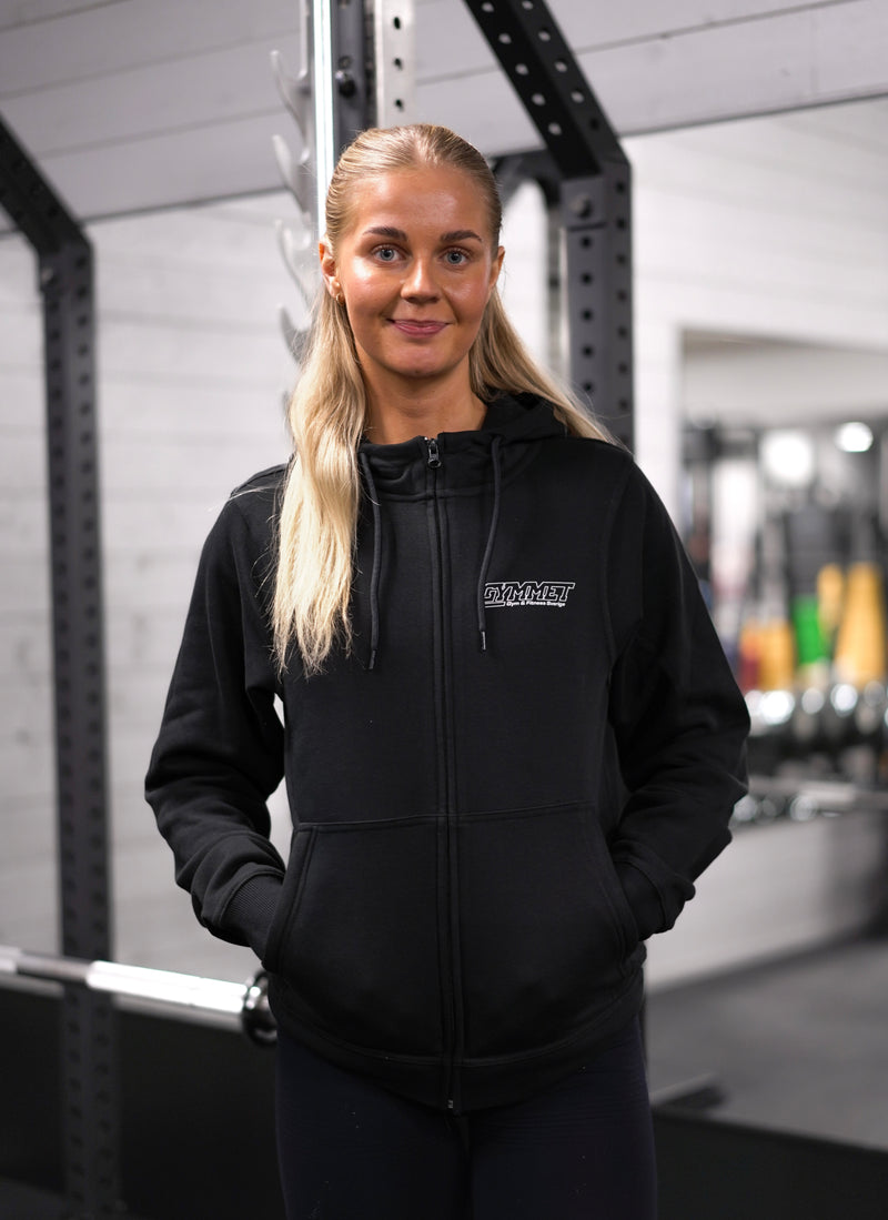Zip-hoodie med dragkedjefickor