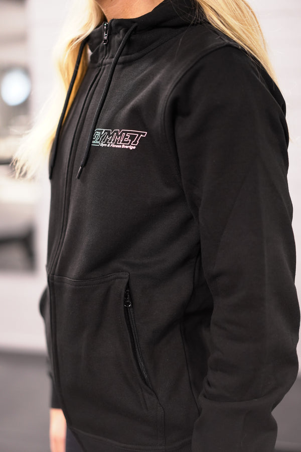 Zip-hoodie med dragkedjefickor