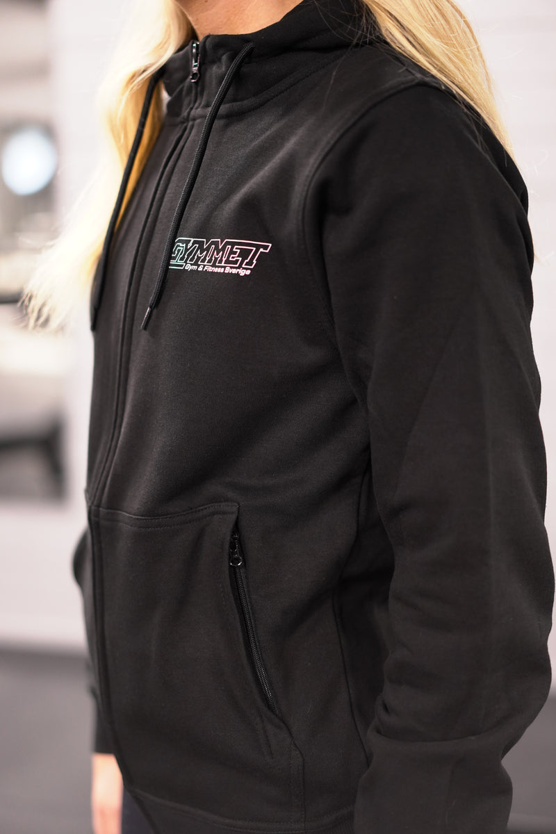 Zip-hoodie med dragkedjefickor